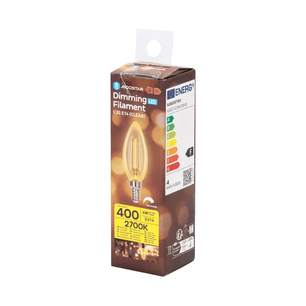 LED kaarslamp E14 dimbaar warmwit 2700K - 4W 400 lumen - helder glas