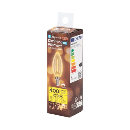 LED kaarslamp E14 dimbaar warmwit 2700K - 4W 400 lumen - helder glas