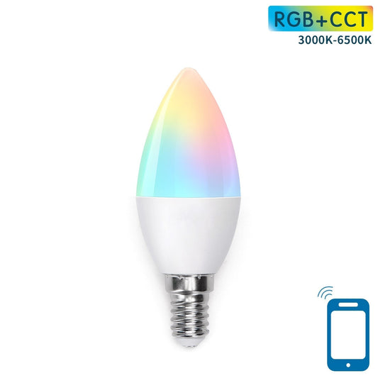 LED kaarslamp E14 WiFi RGB+CCT 3000K-6500K - 7W - smart lamp
