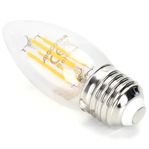 LED kaarslamp E27 dimbaar warmwit 2700K - 4W 400 lumen - helder glas