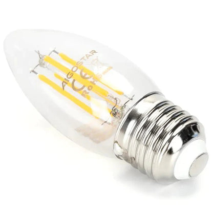 LED kaarslamp E27 dimbaar warmwit 2700K - 4W 400 lumen - helder glas