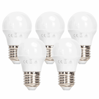 Comnox - Kogellamp 5 stuks warmwit - Warm comfort lampen voor een sfeervol huis - Energie besparend 6W - 510 Lumen - LED verlichting - Witte kleur