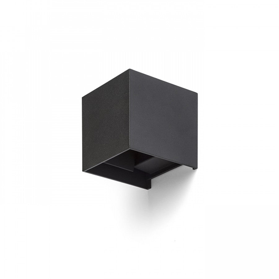 Comnox - Proventa Kubus - Dimbare LED wandlamp voor binnen en buiten - Zwart Metaal