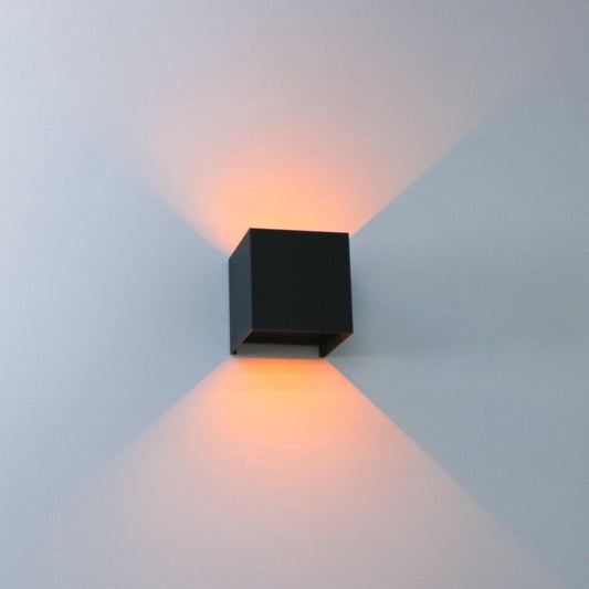 Comnox - Proventa Kubus LED Wandlamp buiten - Dimbare & Waterdicht - IP65 - Zwart