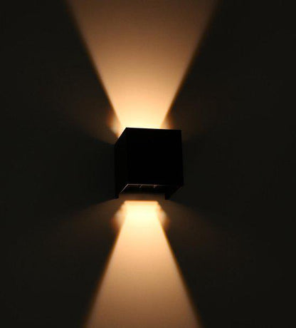 LED's Light Kubus LED Wandlamp buiten - 2 lichts - Dimbaar en instelbare lichtkleur - IP65 Waterdicht - Zwart