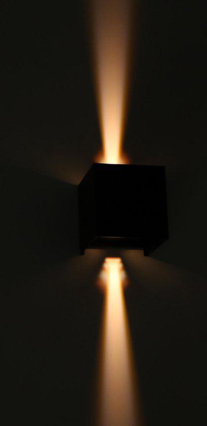 LED's Light Kubus LED Wandlamp buiten - 2 lichts - Dimbaar en instelbare lichtkleur - IP65 Waterdicht - Zwart