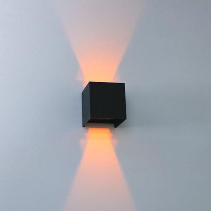 LED's Light Kubus LED Wandlamp buiten - 2 lichts - Dimbaar en instelbare lichtkleur - IP65 Waterdicht - Zwart