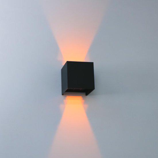 Comnox - Proventa Kubus - Dimbare LED wandlamp voor binnen en buiten - Zwart Metaal