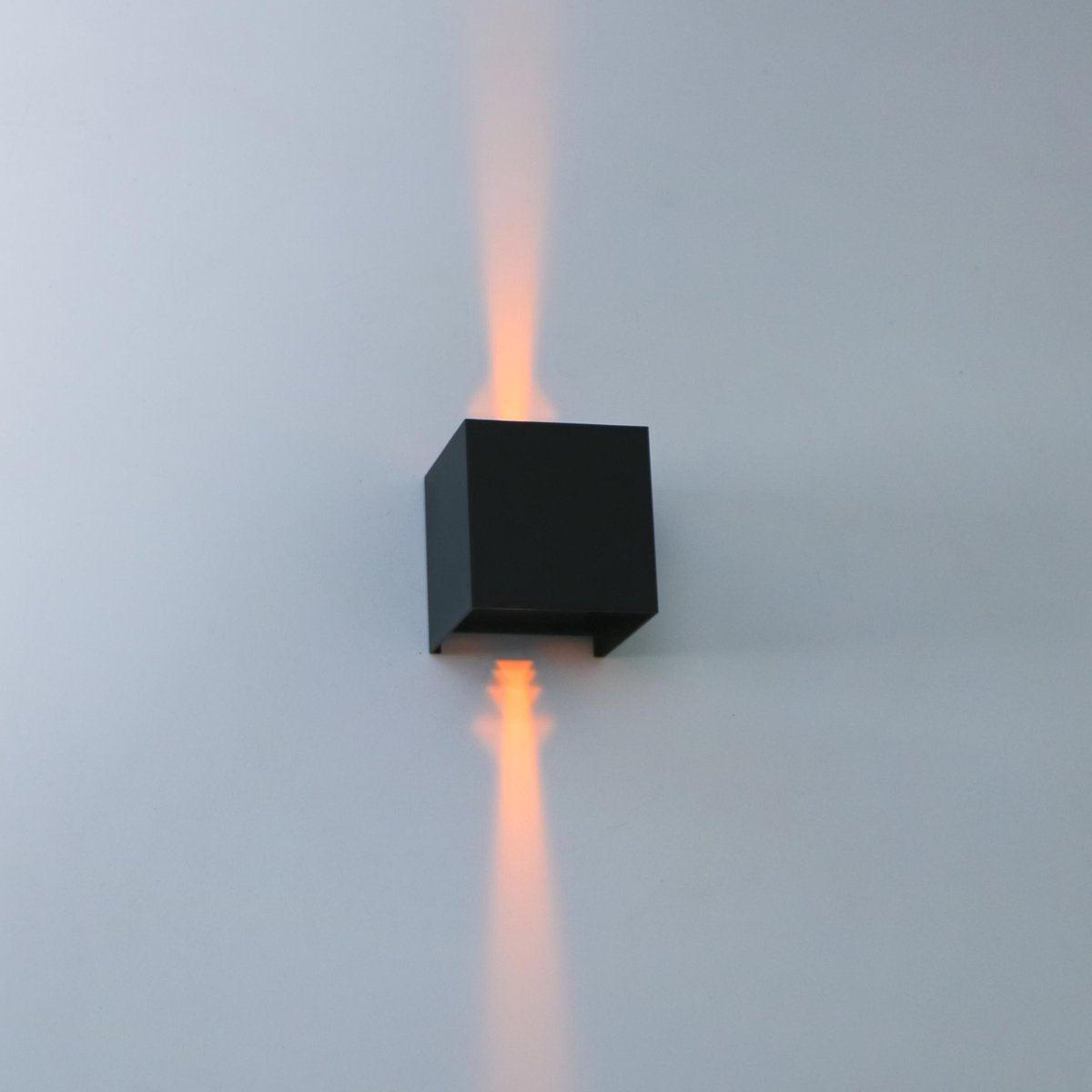 LED's Light Kubus LED Wandlamp buiten - 2 lichts - Dimbaar en instelbare lichtkleur - IP65 Waterdicht - Zwart