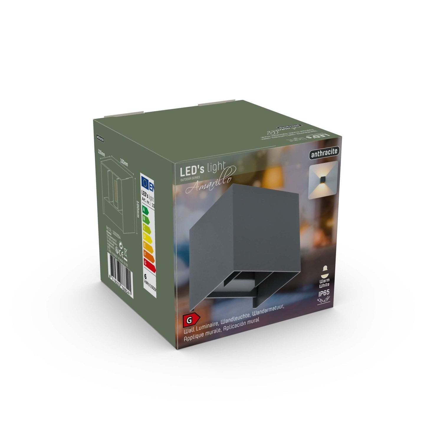 LED's Light Kubus LED Wandlamp voor buiten - Omhoog&Omlaag licht - IP65 - Antraciet