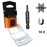 Comnox - VOSCO® - Lange Schroefbits T15 Magnetisch - 10 Stuks - Professionele Torx Bit