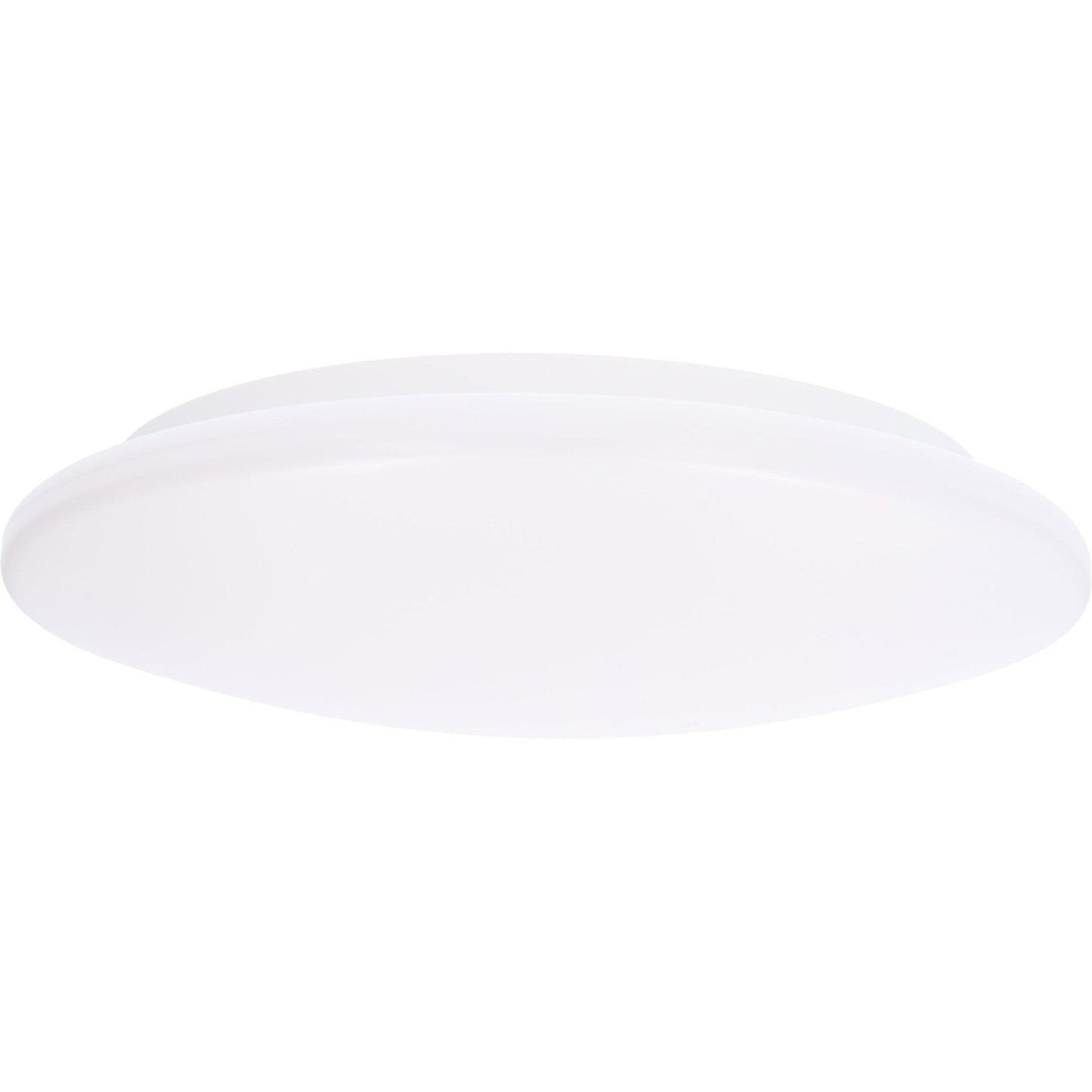Een witte, ronde plafondlamp met een gladde, mat afwerking en een minimalistisch ontwerp, geschikt voor moderne interieurs. Ideaal voor woonkamers of slaapkamers waar neutrale verlichting gewenst is.