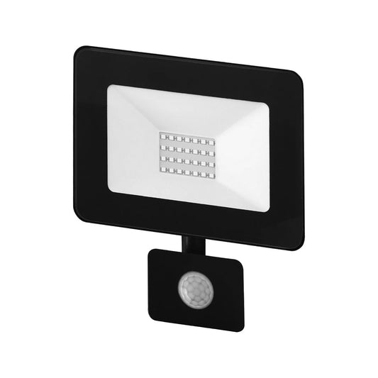 LED schijnwerper daglichtwit 6400K met IR sensor - 20W - IP65 waterdicht - zwart