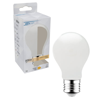 LED Filament Lamp E27 - Melkglas - Warm wit - 7W vervangt 60W