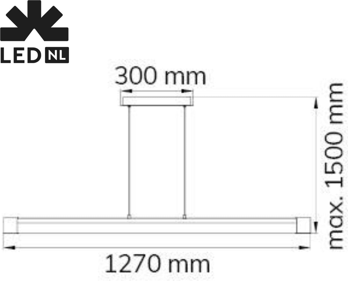 LED Hanglamp V linear - Dimbaar warm wit licht - In hoogte verstelbaar - Zilver