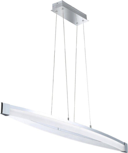 LED Hanglamp V linear - Dimbaar warm wit licht - In hoogte verstelbaar - Zilver