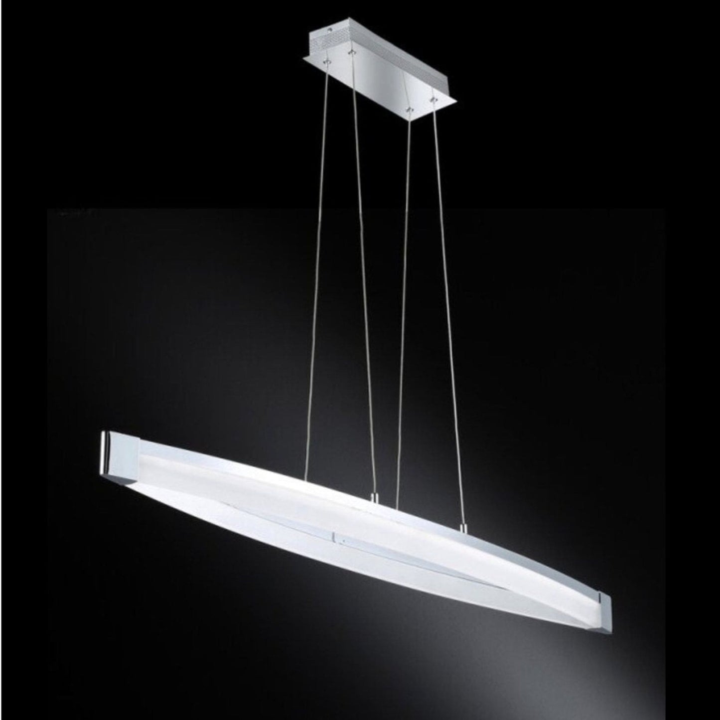 LED Hanglamp V linear - Dimbaar warm wit licht - In hoogte verstelbaar - Zilver