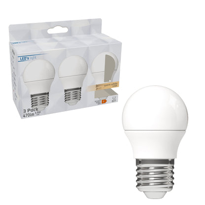 LED E27 Lampen - 470 lm - Warm wit licht - 3 lampen