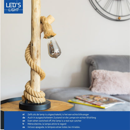 LED Lamp smokey E27 - Nostalgisch retro - Dimbaar warm wit licht - Edison ST64