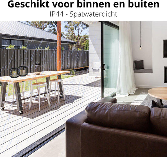 LED Lantaarn basket met LED kaars voor binnen en buiten - Draadloos op batterijen - Zwart