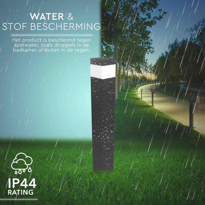 Comnox - LED Lantaarnpaal Mat met E27 fitting - Duurzaam licht voor buiten - 15 jaar levensduur - IP44 - aluminium - 76 cm - grijs