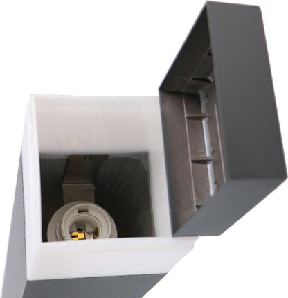 LED Lantaarnpaal Mat met E27 fitting - IP44 - Sora - 76 cm - Grijs