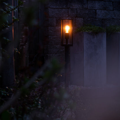 LED's Light LED Lantaarnpaal Tuinlamp met glazen ruiten - E27 fitting - IP44 - 80 cm - Zwart