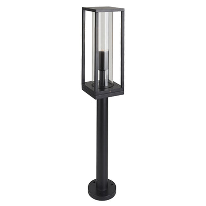 LED's Light LED Lantaarnpaal Tuinlamp met glazen ruiten - E27 fitting - IP44 - 80 cm - Zwart