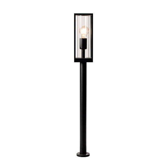 LED's Light LED Lantaarnpaal Tuinlamp met glazen ruiten - E27 fitting - IP44 - 80 cm - Zwart