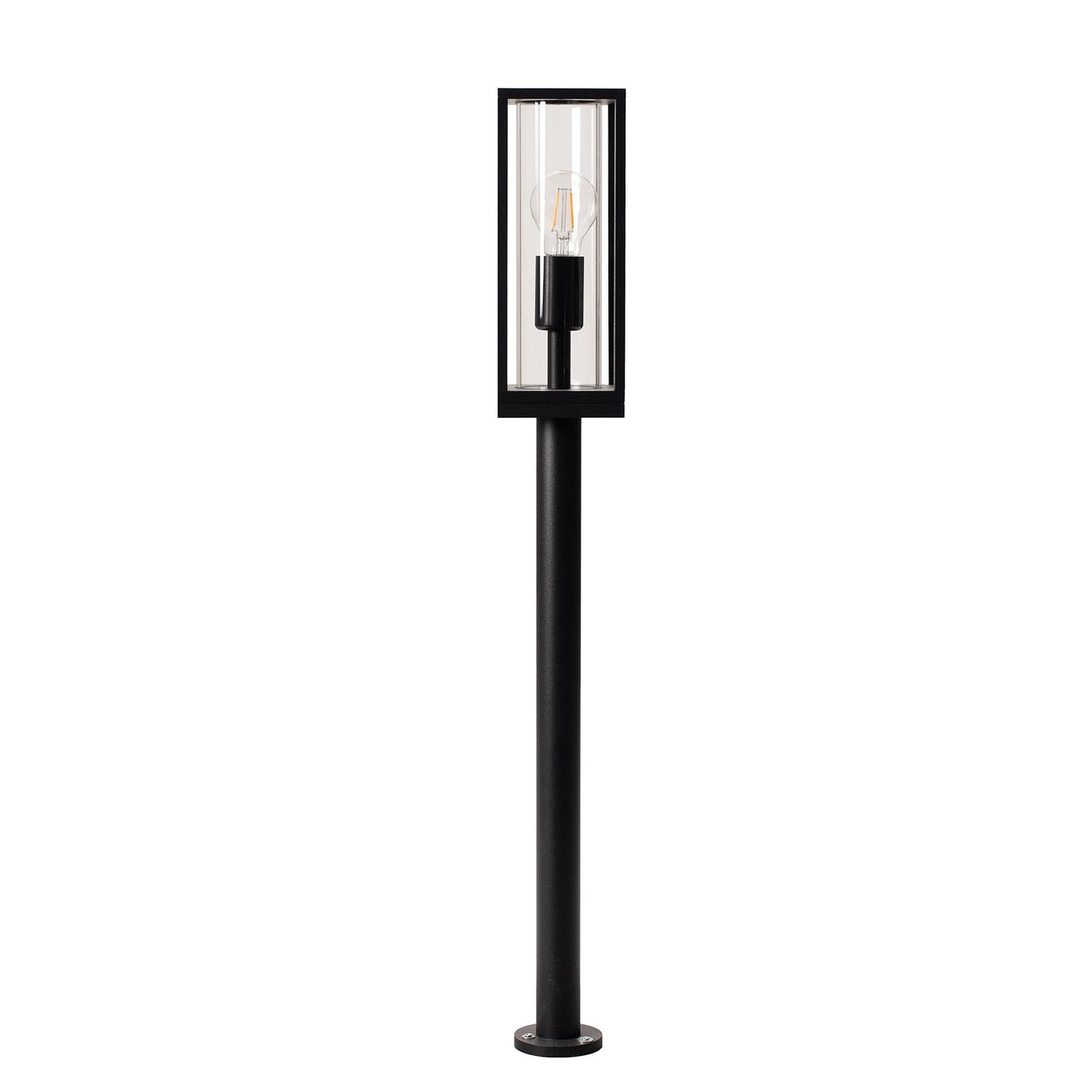 LED's Light LED Lantaarnpaal Tuinlamp met glazen ruiten - E27 fitting - IP44 - 80 cm - Zwart