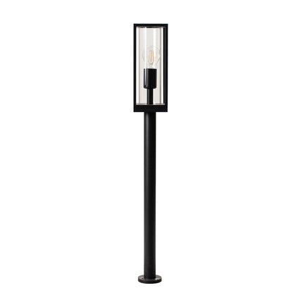LED's Light LED Lantaarnpaal Tuinlamp met glazen ruiten - E27 fitting - IP44 - 80 cm - Zwart