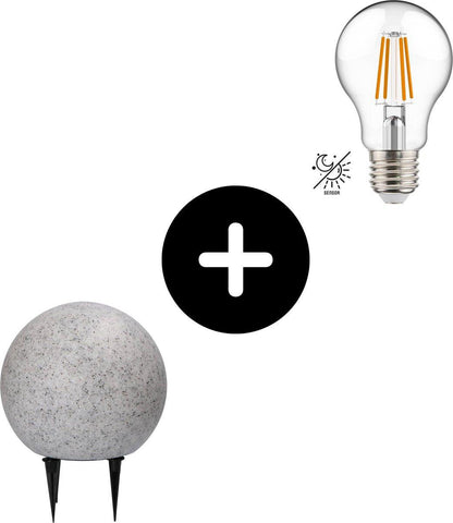 LED Padverlichting Steen 20 cm met sensor - Automatisch aan en uit - IP65 Waterdicht