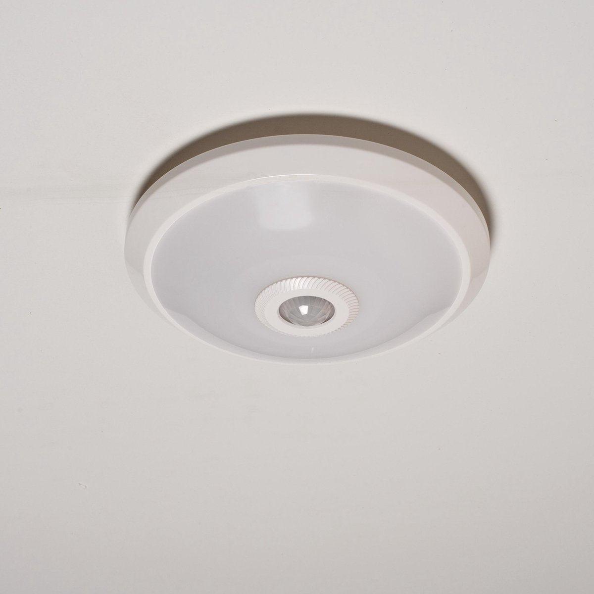 LED Plafondlamp 24 cm met bewegingssensor - Spatwaterdicht - Warm wit
