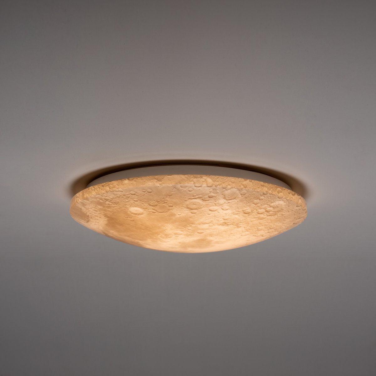 LED Plafondlamp maan voor slaapkamer - 40 cm - Dimbaar met afstandsbediening