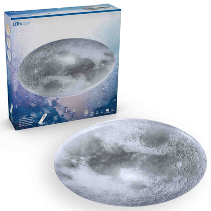 LED Plafondlamp maan voor slaapkamer - 40 cm - Dimbaar met afstandsbediening
