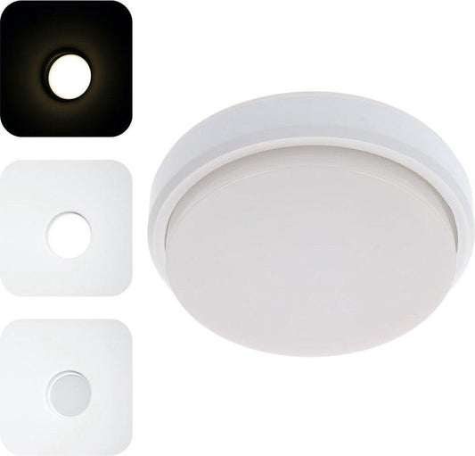 LED Plafondlamp voor buiten - Rond 21 cm - Koud wit licht - IP54 - 10W