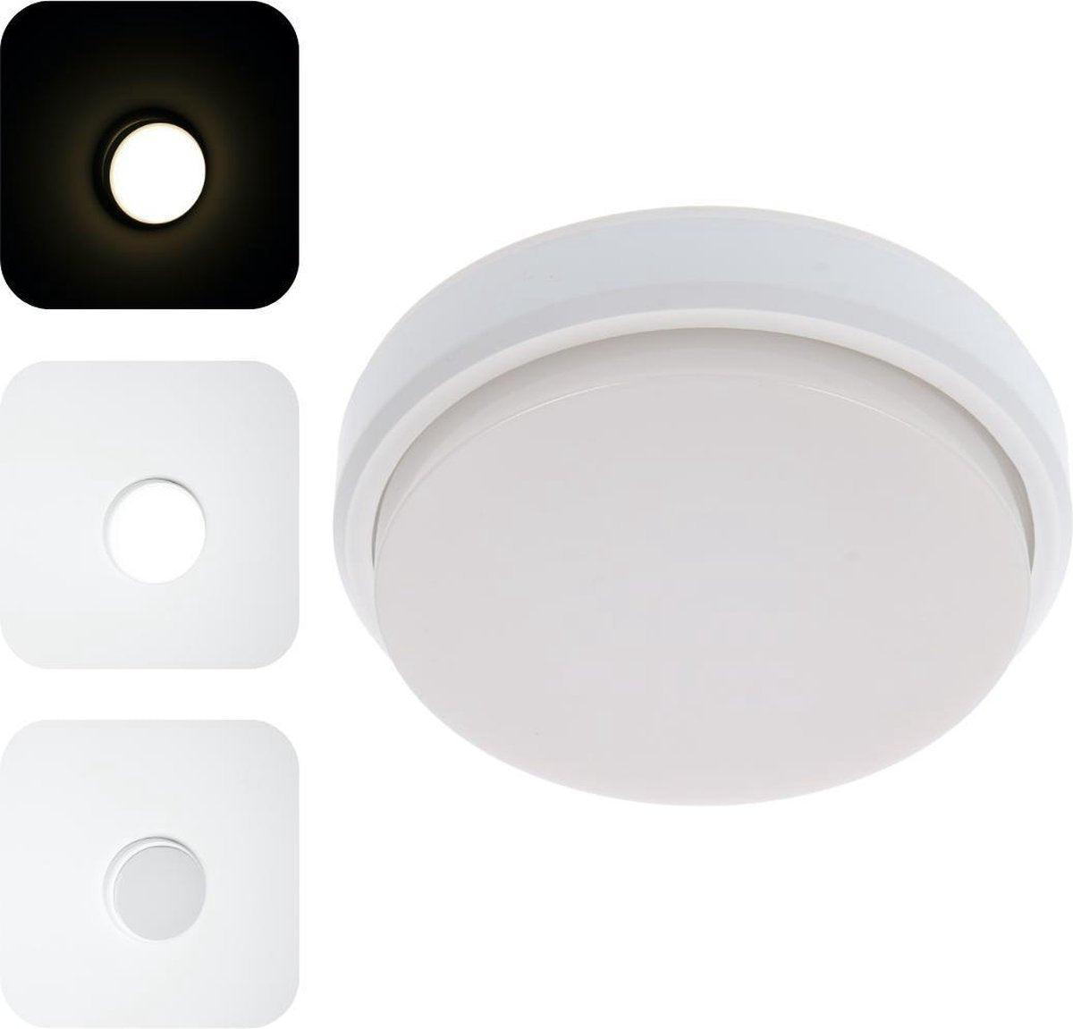 Een witte, ronde plafondlamp met glad oppervlak en gestructureerde randen, geschikt voor moderne interieurs. Ideaal voor woonkamers of gangen waar helder, neutraal licht nodig is.