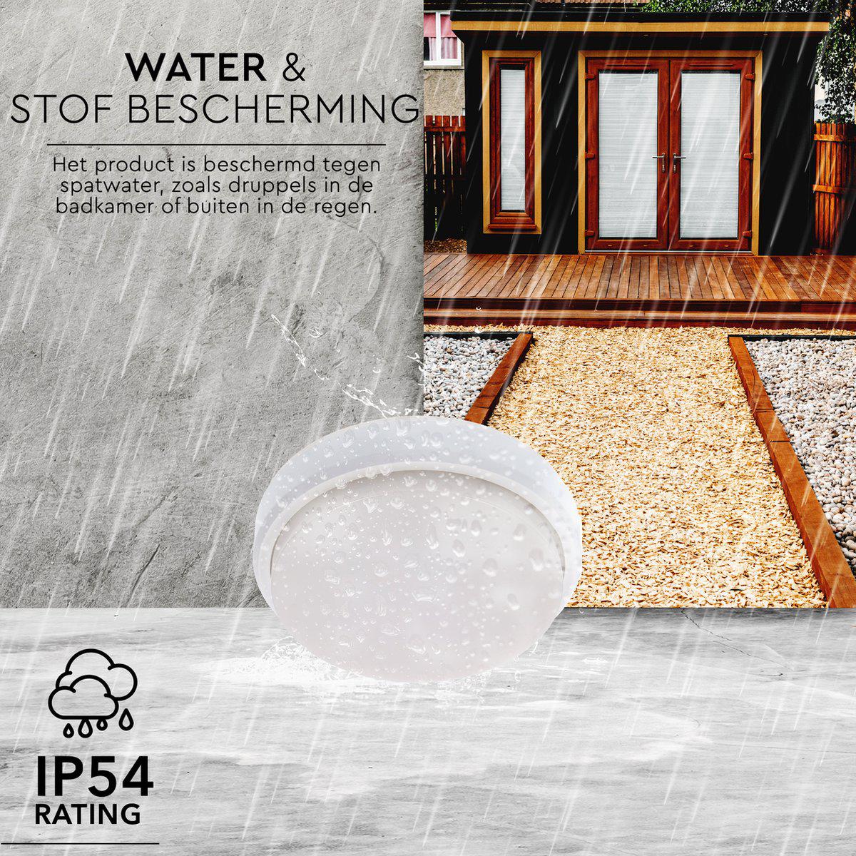 LED Plafondlamp voor buiten - Rond 21 cm - Koud wit licht - IP54 - 10W