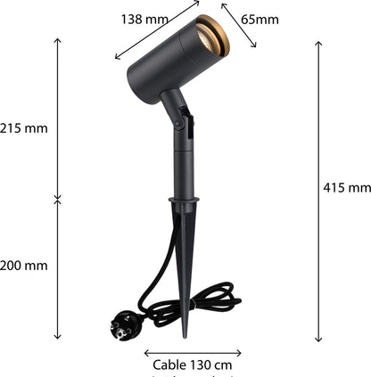 LED's Light Prikspot Tuinverlichting - Kantelbaar - GU10 fitting - IP54 waterbestendig - Antraciet