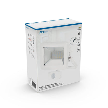 LED's Light Floodlight 3300 - Met licht- en bewegingssensor - Binnen & Buiten - 30W - Wit