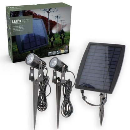 LED's Light Solar LED Tuinlamp met zonnepaneel en grondspies - Automatisch aan en uit - Met sensor - IP65 waterdicht