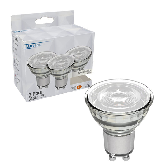 LED Spotjes GU10 - 4W vervangt 50W - 345 lm - Koud wit - 3PACK