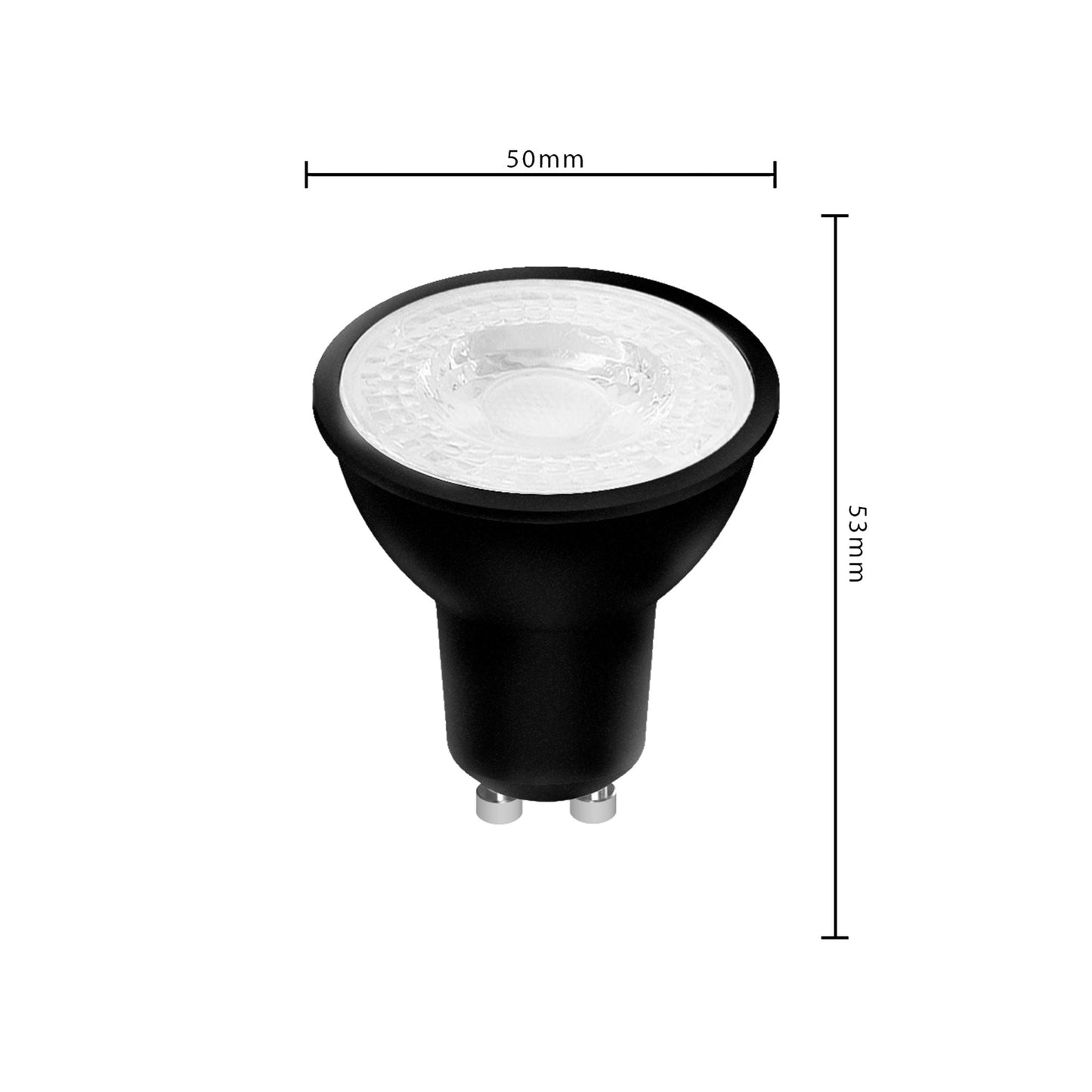 GU10 LED Spots zwart - Warm wit licht - 4W/50W - 345 lm - 3PACK