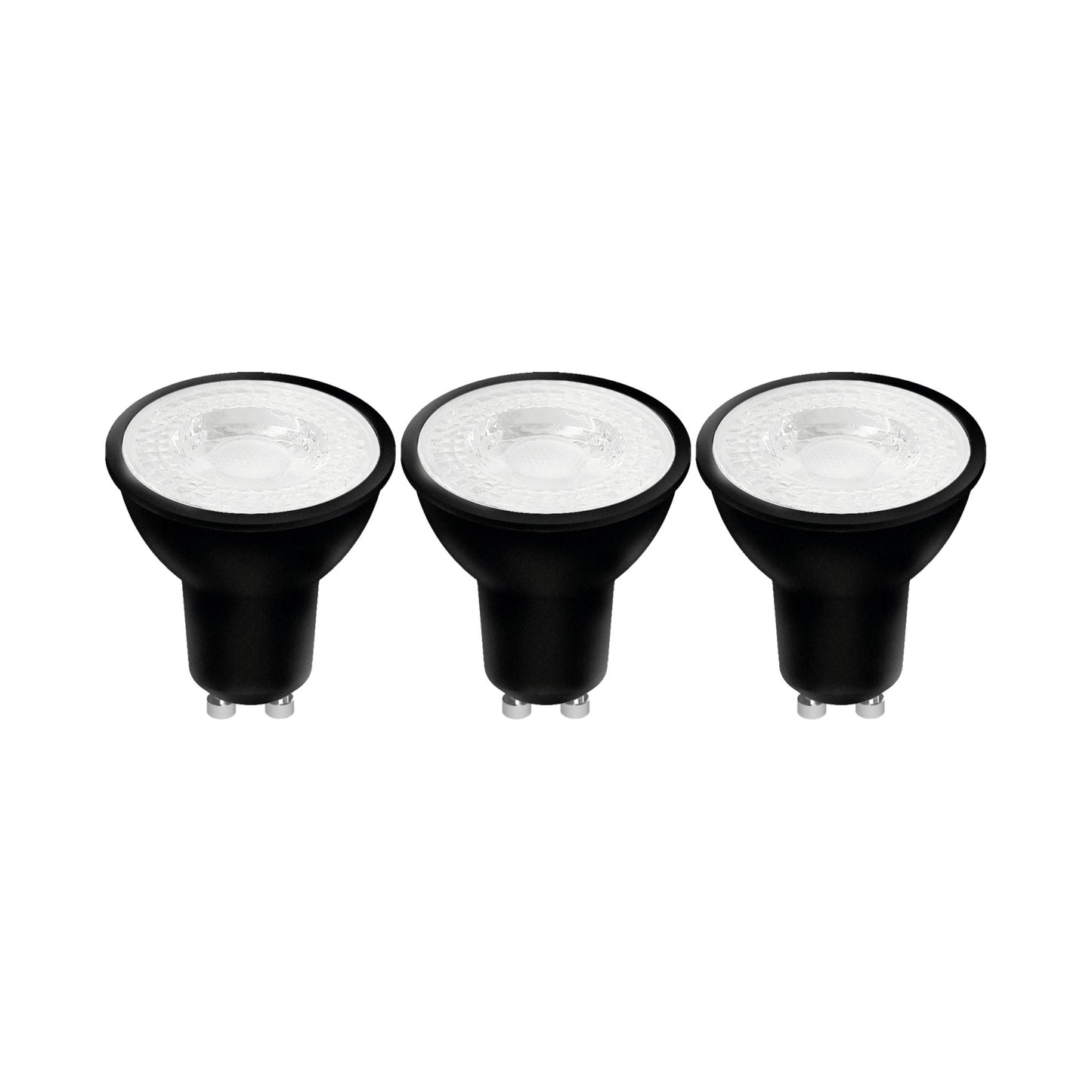 GU10 LED Spots zwart - Warm wit licht - 4W/50W - 345 lm - 3PACK