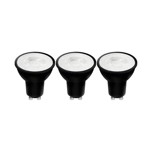 GU10 LED Spots zwart - Warm wit licht - 4W/50W - 345 lm - 3PACK