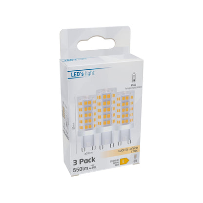 LED Steeklamp G9 - Helder - 220-240V - Warm wit - 4.7W (45W) - 3 lampjes