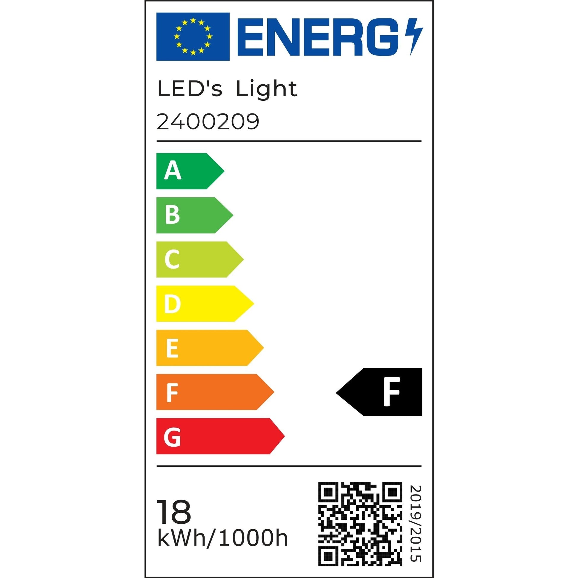 Een witte LED-tubulairlamp met zichtbare label en aansluiting, geïnstalleerd in een lichtgrijze buis. Naast de lamp staat de originele verpakking voor kantoor- en woonruimteverlichting.