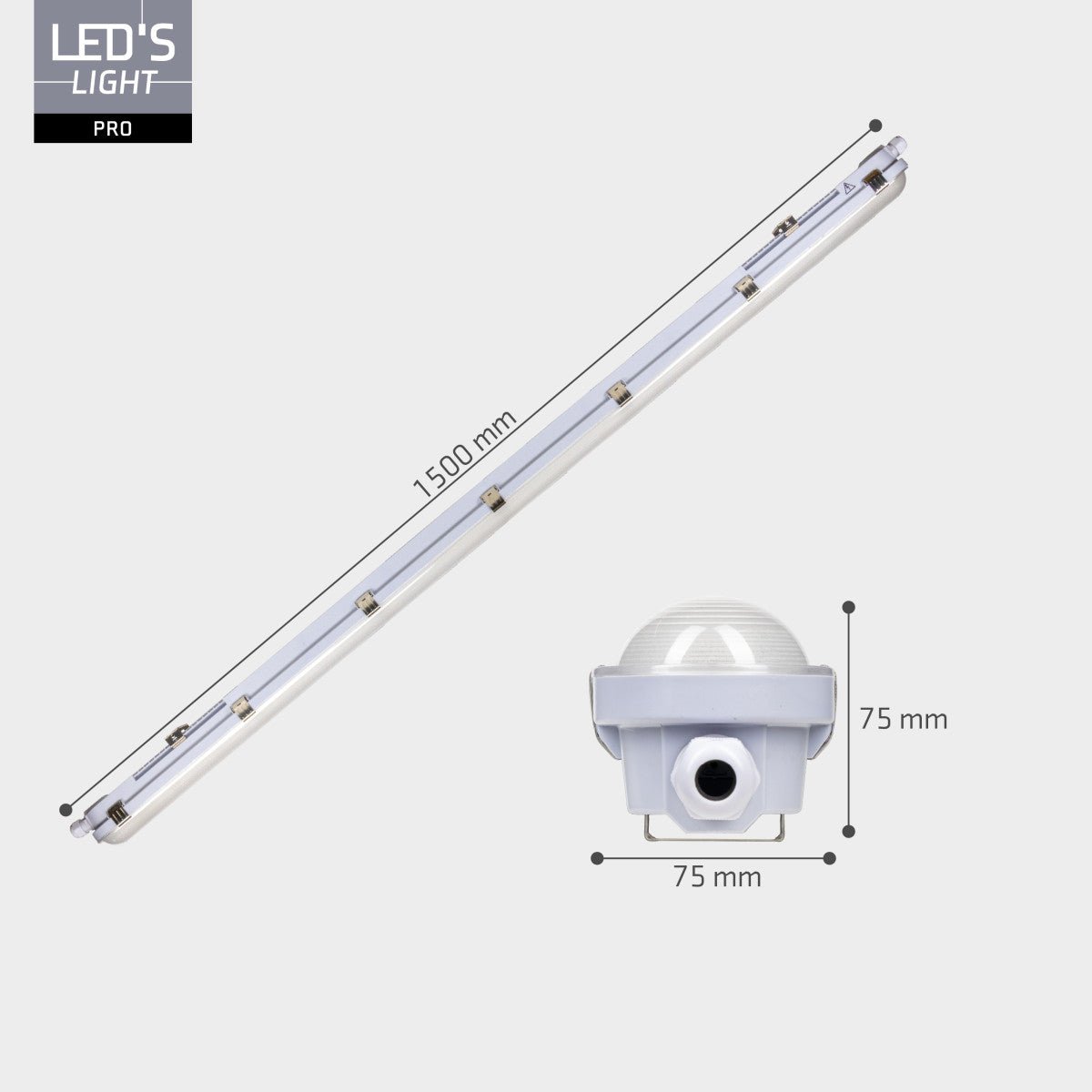 LED TL armatuur met Strip - 39W 150cm 7020lm 3000K/4000K/6500K - IP65 IK08 Vermogen verstelbaar