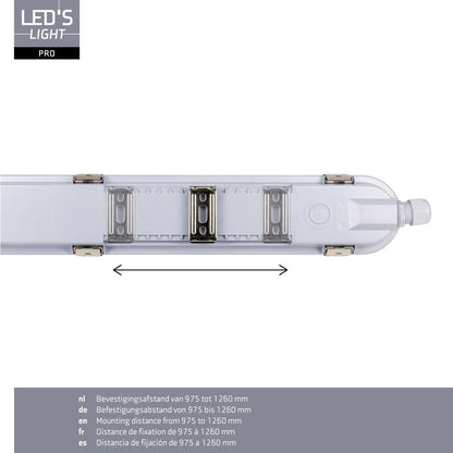 LED TL armatuur met Strip - 39W 150cm 7020lm 3000K/4000K/6500K - IP65 IK08 Vermogen verstelbaar