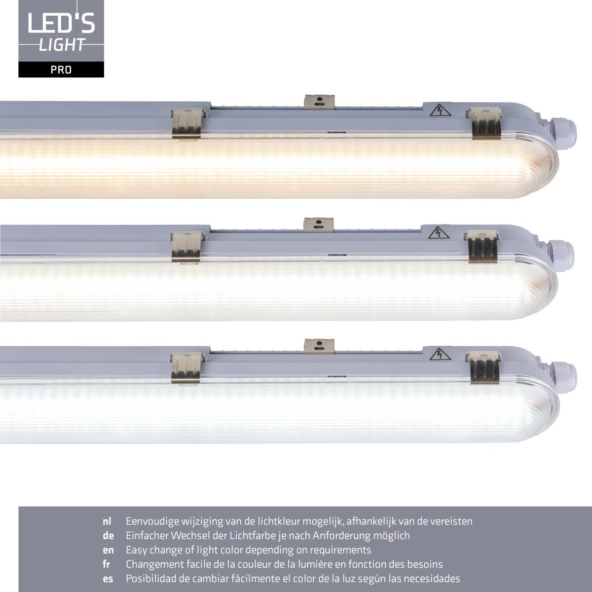 Comnox - LED's Light pro Koppelbaar CCT/Power select TL armatuur met Strip - Comfortabel werklicht voor professionele omgevingen - Veelzijdig en veilig - 150cm - IP65